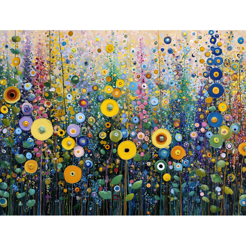 «Golden Petal Field», art mural sur toile tendue, H 36 po x l 48 po x P 1,5 po