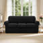 Housse de canapé en jacquard extensible 4 pièces, housse pour canapé pour 3 coussins, protecteur de meubles lavable à la machine (canapé, noir)-1241047032
