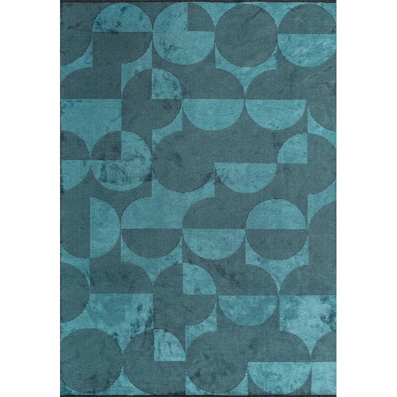 Modern Abstract Polka Dots Rug, Rectangle 6'7" x 8'3"
