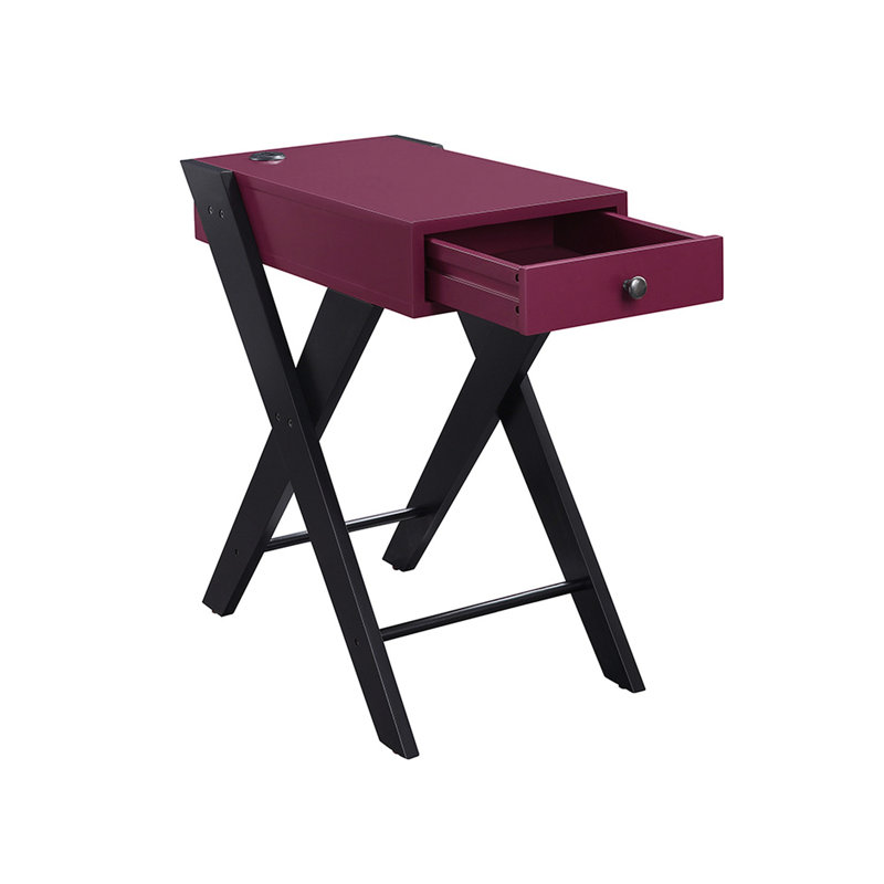Table d'appoint avec ports USB, Burgundy