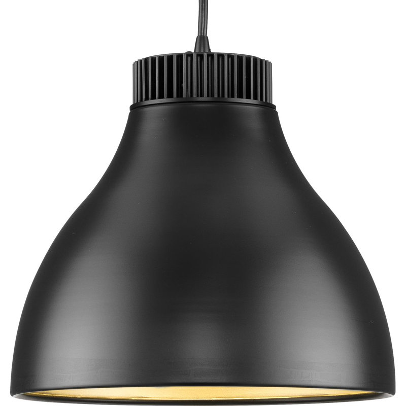 Luminaire suspendu DEL en métal moderne, H 10 po x l 10,60 po x P 10,60 po, Noir mat