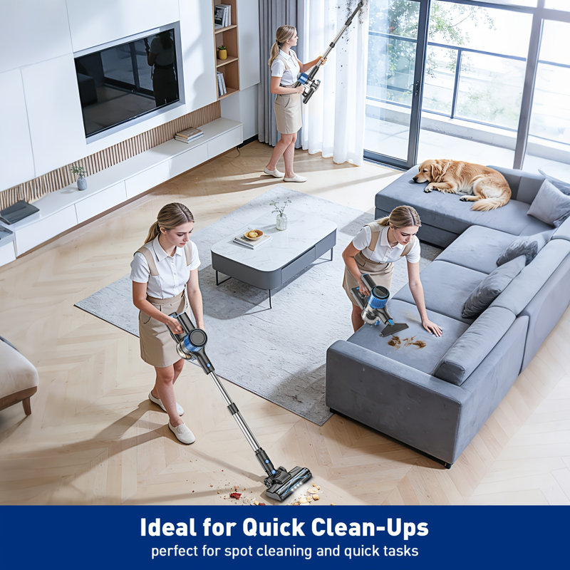 Cordless Vacuum Cleaner, 8 In 1 Powerful Suction Lightweight Vacuum Cleaner For Home, Led Display, 3 Suction Modes, 45mins Detachable Battery Vacuum For Hard Floor Carpet Pet Hair