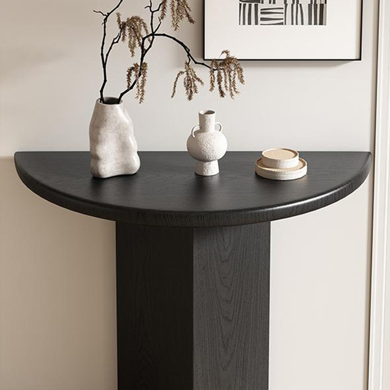 Console noire en bois massif, H 31,5 po x l 31,5 po x P 13,78 po, Noir