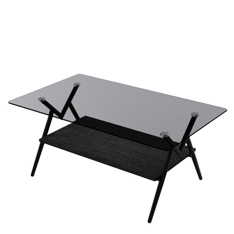 Rectangle Coffee Table, Modern Table, Black, Gray
