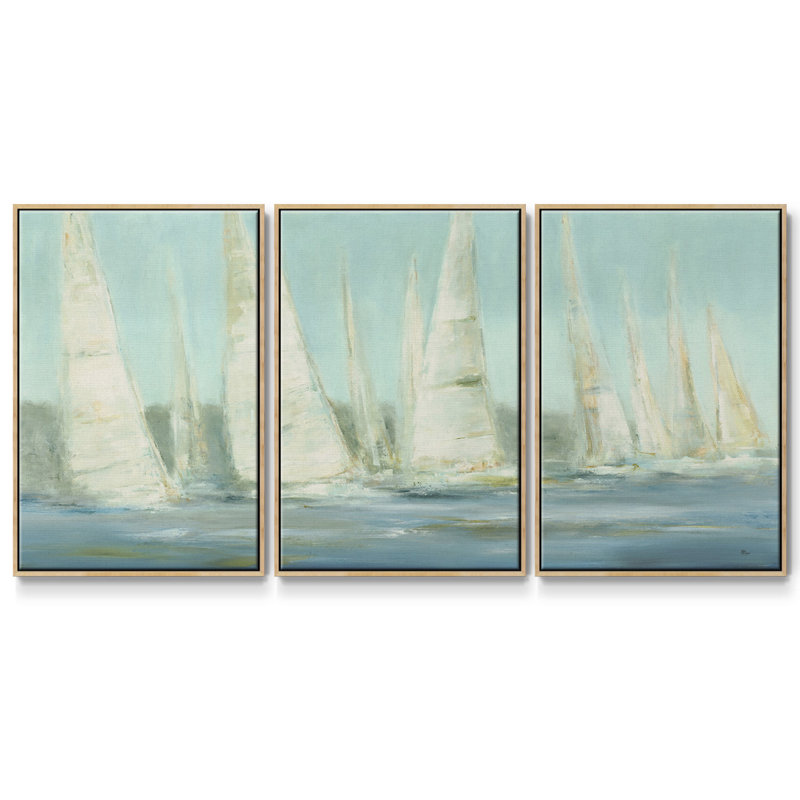 Summer Sails, reproduction sur toile 3 pièces, Naturel, H 36 po x l 75 po x P 2 po
