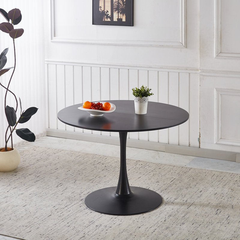 Table tulipe noire 42,1 pouces pour 4 à 6 personnes, Noir