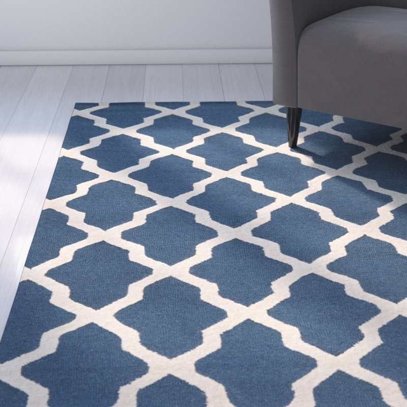 Darbonne Trellis Wool Hand Woven Area Rug, Rectangle 152 x 244 cm
