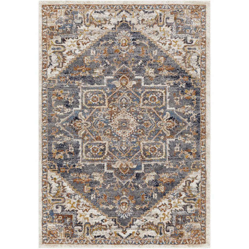 Tapis oriental tissé à la machine Hodder, Rectangle 5 pi 3 po x 7 pi 3 po