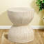 Tables d'appoint sculpturales, 42 cm (16,54 po), aspect bois MGO, forme sablier, style rustique, intérieur/extérieur-2119878791