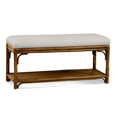 Summer Retreat Wicker Shelf Storage Bench