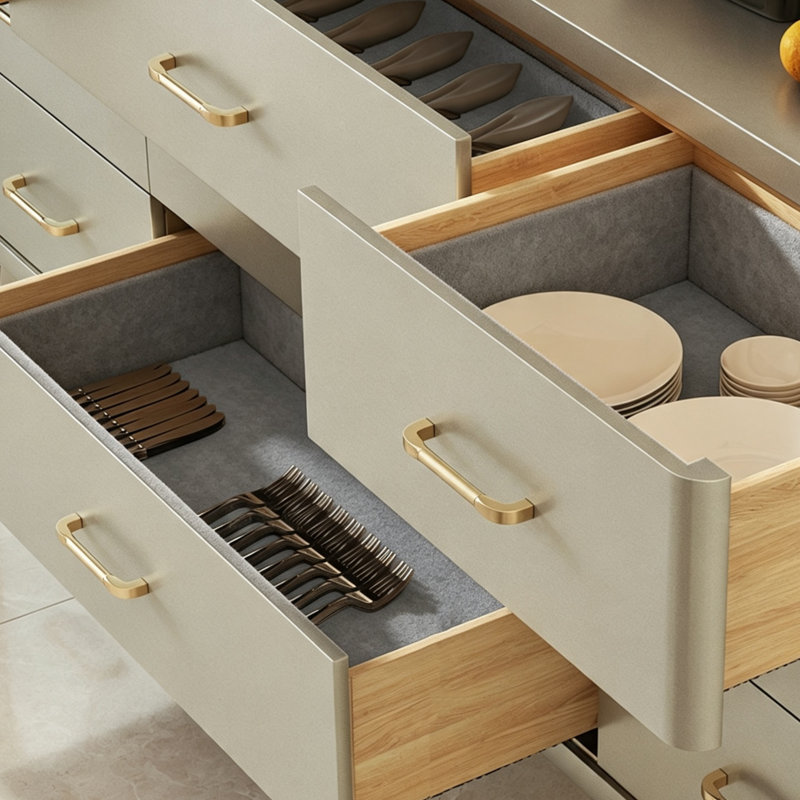 Buffet haut de gamme à tiroirs multiples, H 35,83 po x l 70,87 po x P 15,75 po