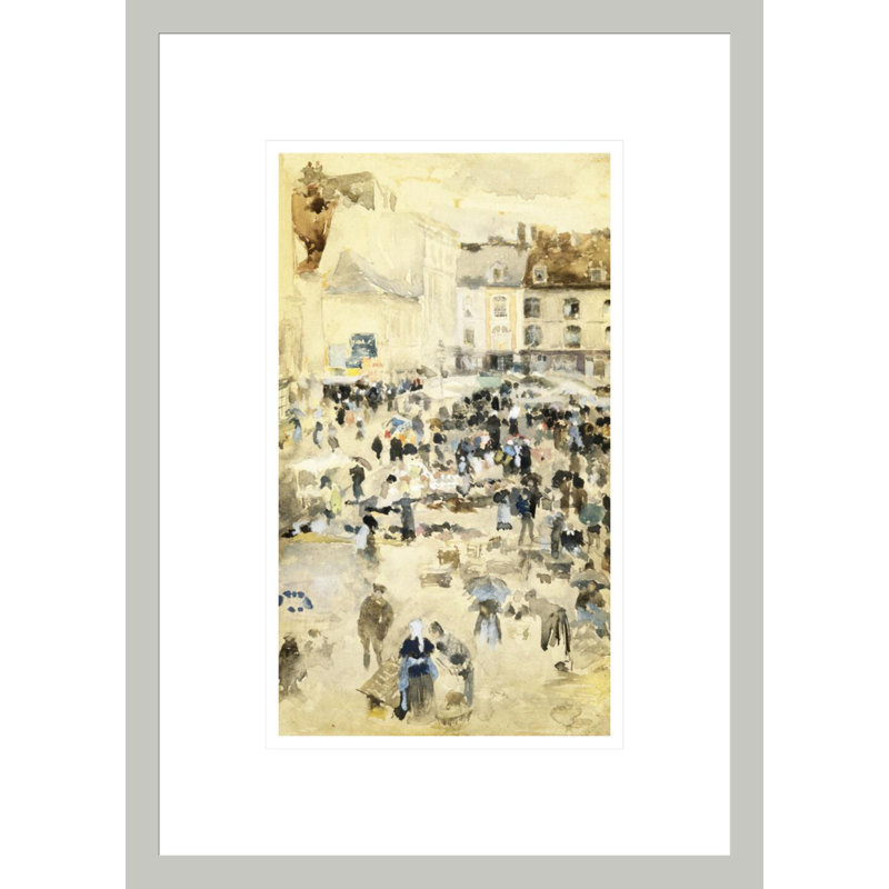 «European Street Scene» par Maurice Brasil Prendergast, impression giclée sur cadre, 16.75" H x 12.01" W