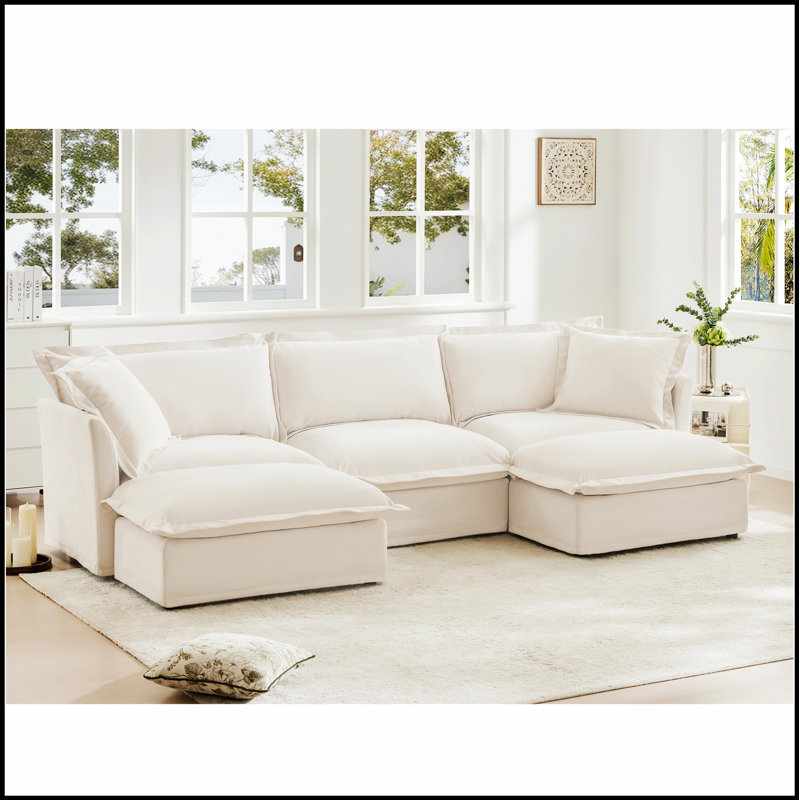 Canapé modulaire confortable avec bords français élégants et coussins moelleux pour les espaces de vie