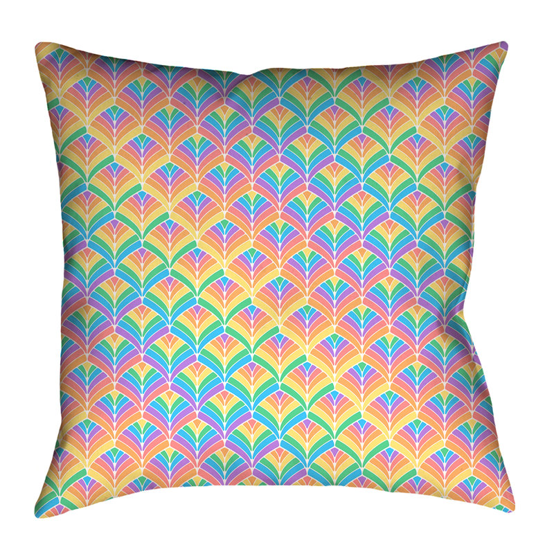 Housse de coussin Katelyn Elizabeth, 14 po x 14 po, Orange / Bleu, Sergé de coton