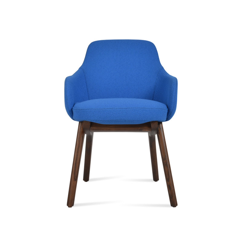 Gazel Arm X Wood Chair, Boucle Blue