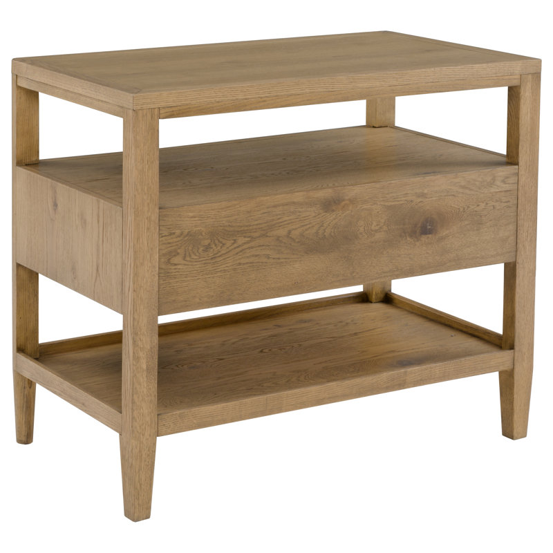 Maxwell 1 - Drawer Solid Wood Nightstand, Sunlit Oak