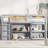 Twin Loft Bed With Pull-Out Desk & Storage Cabinets-1953404362