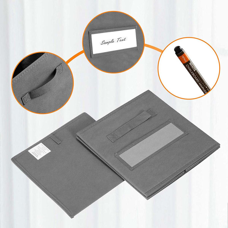 11X11 Storage Cube Bins (Set Of 10) Foldable Fabric Storage Cubes With 10 Labels Window Cards & A Pen,11 Inch Cube Storage Bin,Closet Organizers For Shelves,Cubby Organizer Boxes,