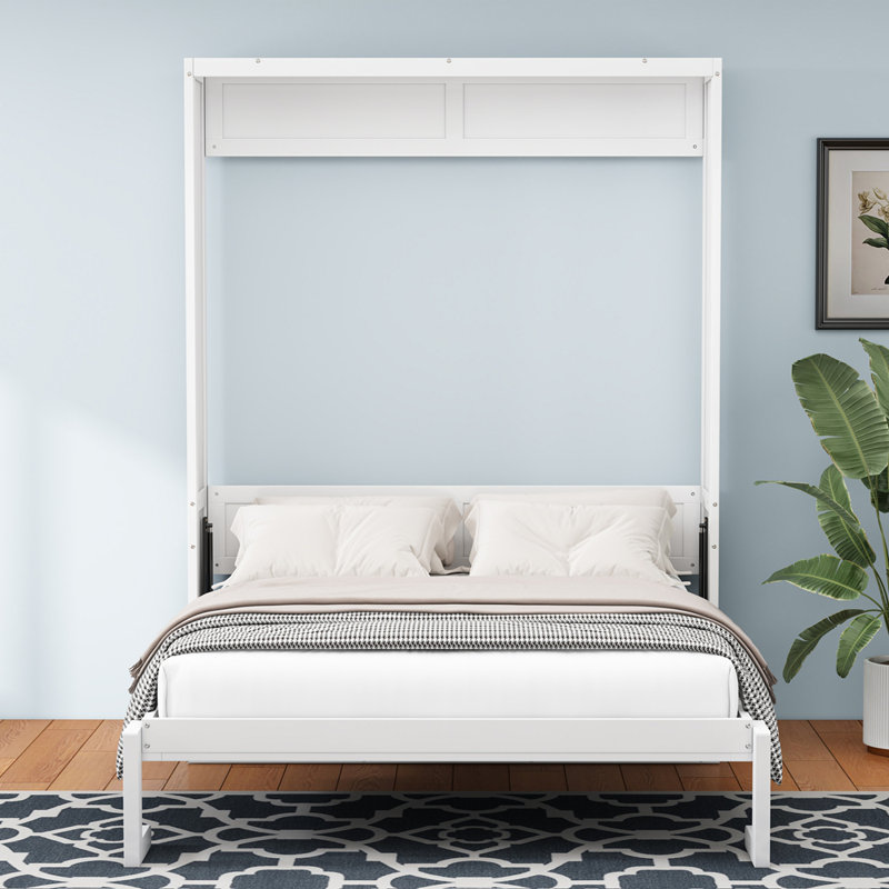Lit escamotable avec armoire et bureau, lit mural peu encombrant pour les chambres d'amis, les bureaux et les bureaux, Double