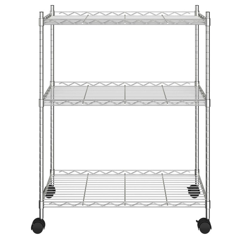 Secil 35cm W Metal Storage Rack with Wheels, Chrome