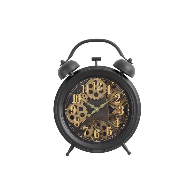 Horloges, rondes, mécanisme d'engrenage, horloge de table, transitionnel, Brun