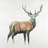 Deer - 32"x32" art on canvas