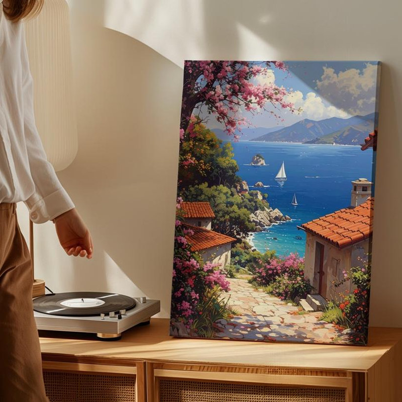 Wall Art Coastal Village Escape, H 9 po x l 12 po