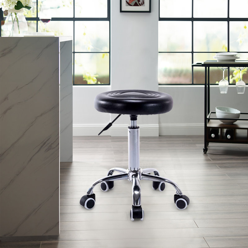 Tabouret de laboratoire hydraulique à hauteur ajustable, Noir