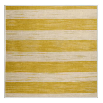 Tapis beige à rayures horizontales lavable à la machine