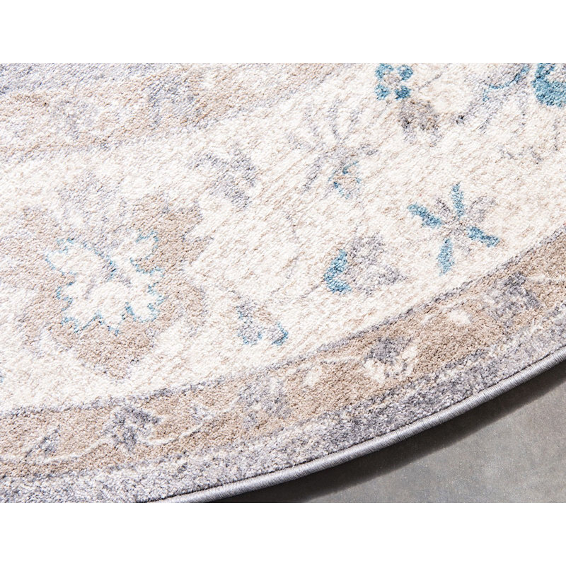 Linz Floral Indoor Rug, Round 5'