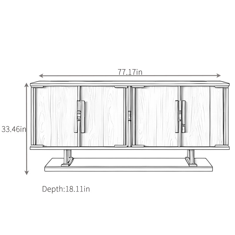 Simple Spacious Retro-Style Sideboard