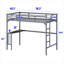 Lit mezzanine simple en métal avec bureau-607448460