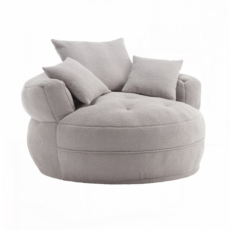 Kalojan Upholstered Accent Chair, Gray Boucle