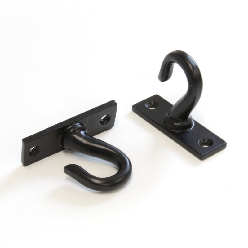 Black Metal 2.2 Inch Decorative Wall Hook