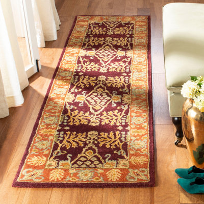 Tapis rouge en laine touffeté à la main Molter
