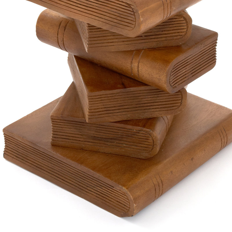 Bookstack Solid Wood End Table, Waxed