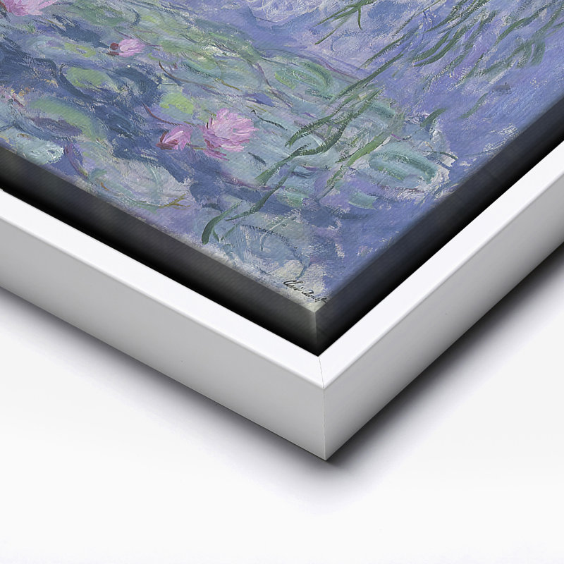 Claude Monet - Nénuphars No1, Canevas, Encadrement blanc, H 11 po x l 14 po