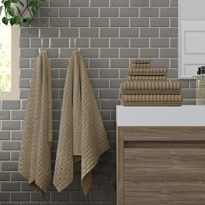 Modern Threads Spa Collection 6-Piece Ultra Soft Quick-Dry 550GSM 100% Combed Cotton Wavy Towel Set