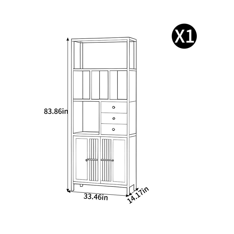New Chinese style traditional display bookcase