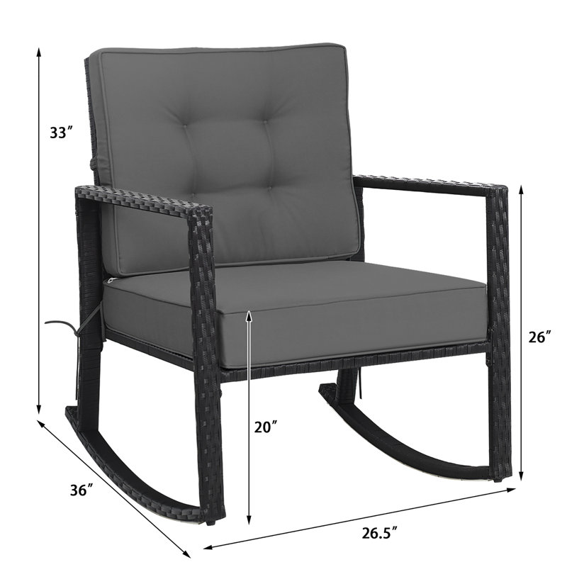 Chaise berçante Alastaire, Gris foncé