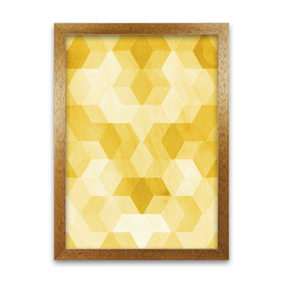 Yellow Hexagon Abstract B - Print
