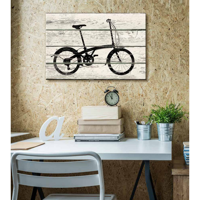 Silhouette de bicyclette, art de la maison II, H 24 po x l 36 po