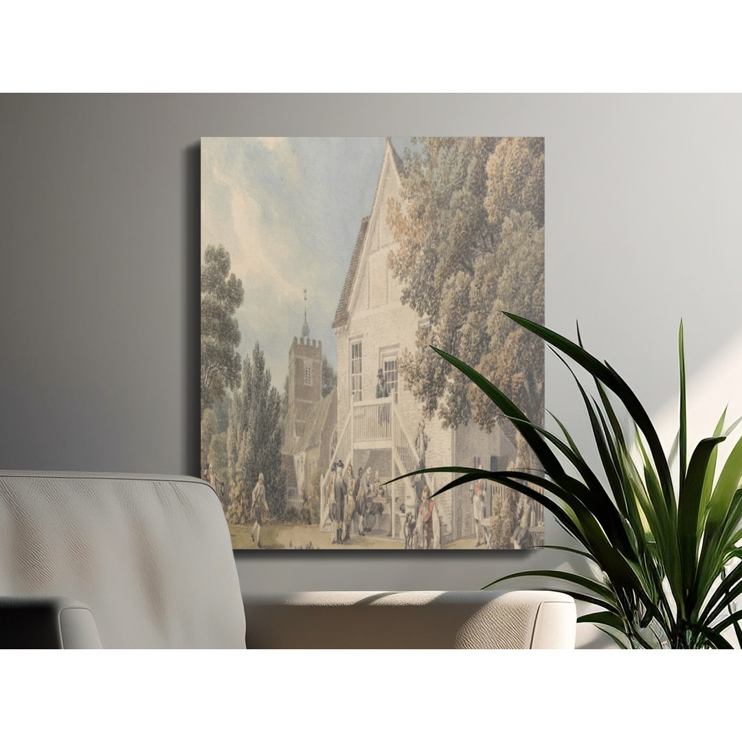 Vintage English Village Scene Canvas Print