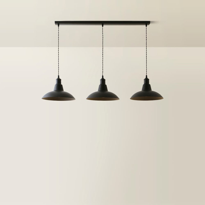 3 - Light Matte Black Pendant, No