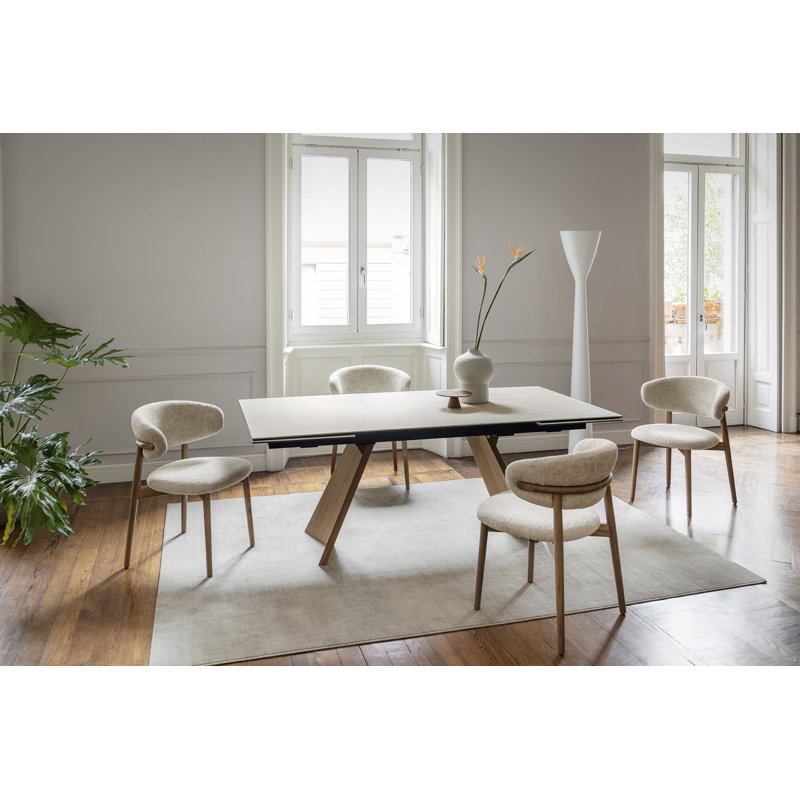 Oleandro Upholstered Chair, Taupe, Matt Black