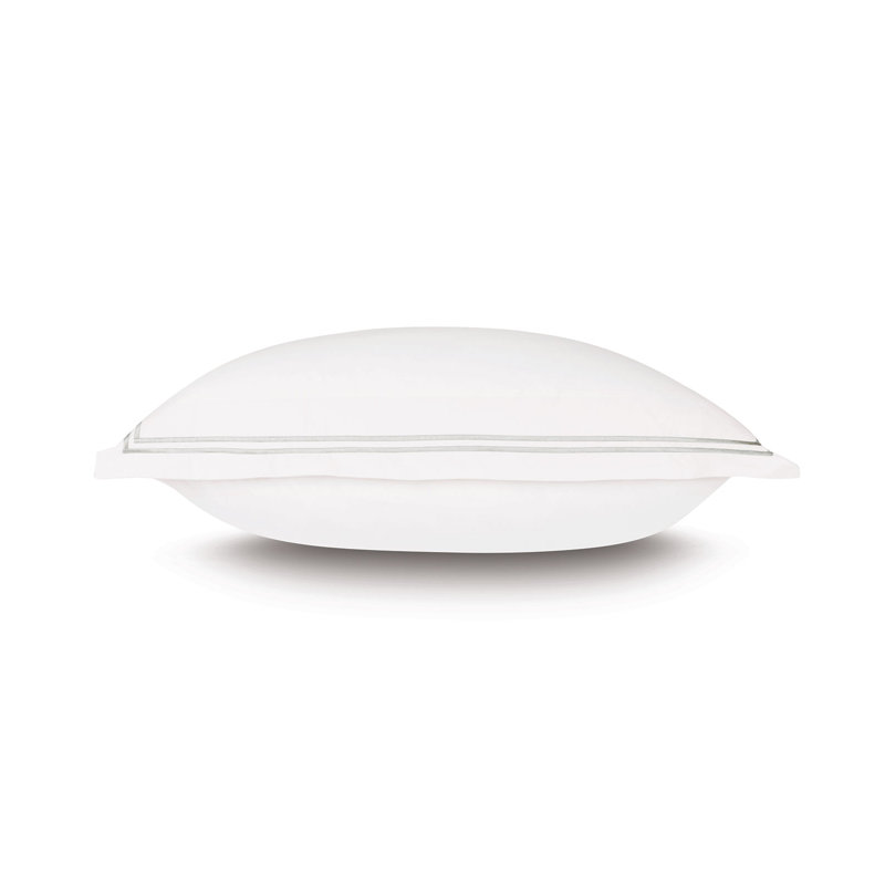 Enzo Cotton Pillow Sham, White/Silver, Queen