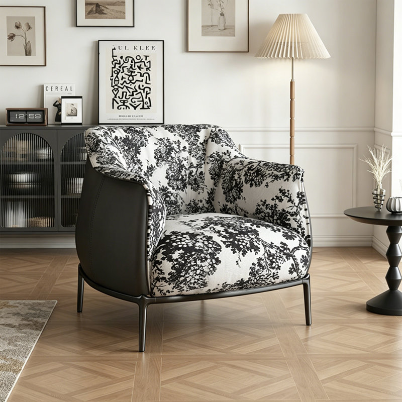Fauteuil d'appoint en tissu rétro
