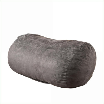 Fauteuil à billes cylindrique en suède de 6,5 pi pour adultes | Gris anthracite | Courbé