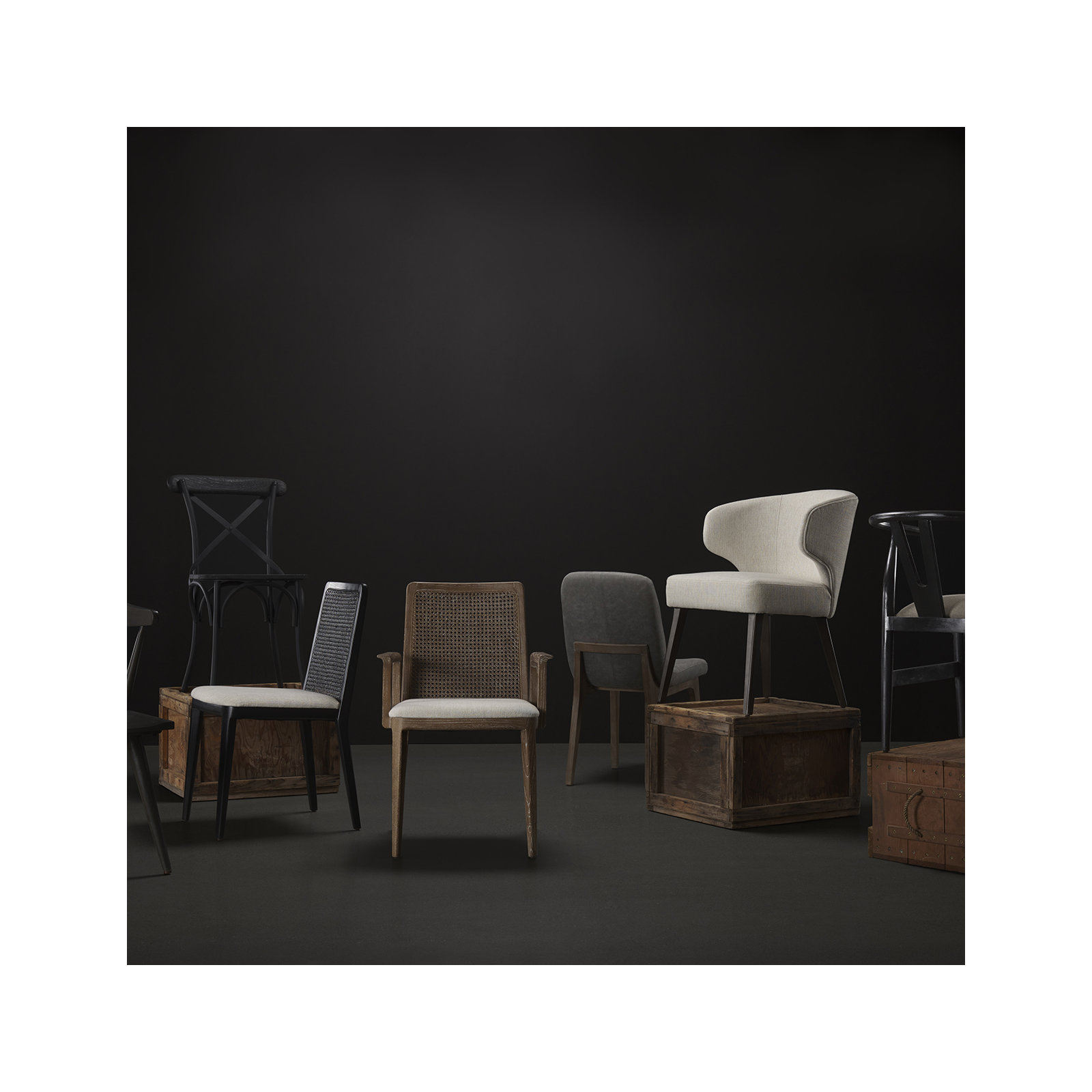 Nixi Upholstered Side Chair, Light Gray