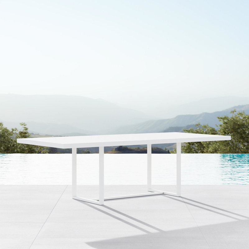 Pavia Power Coated Aluminum Dining Table, 39.37" W x 70.87" L x 29.13" H, Matte White